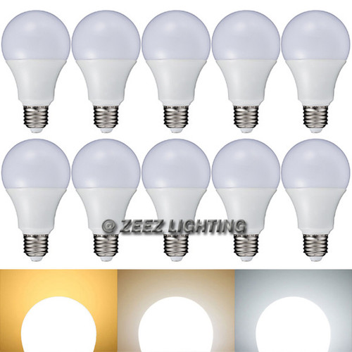 ZEEZ Lighting - LED A-Shaped A19 Light Bulb 9W Equivalent 75W Incandescent Lamp - Bright Natural White - 10 Packs