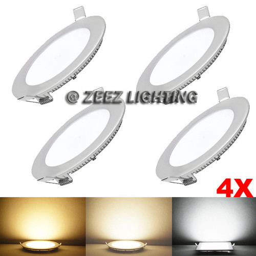 ZEEZ Lighting - 9W 5" (OD 5.75" / ID 4.95") Round Cool White Dimmable LED Recessed Ceiling Panel Down Light Bulb Slim Lamp Fixture - 4 Packs