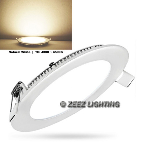 ZEEZ Lighting - 9W 5" (OD 5.75" / ID 4.95") Round Natural White Dimmable LED Recessed Ceiling Panel Down Light Bulb Slim Lamp Fixture - 1 Pack