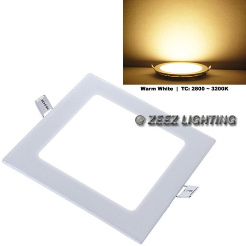 ZEEZ Lighting - 9W 5" (OD 5.75" / ID 4.95") Square Warm White Dimmable LED Recessed Ceiling Panel Down Light Bulb Slim Lamp Fixture - 1 Pack