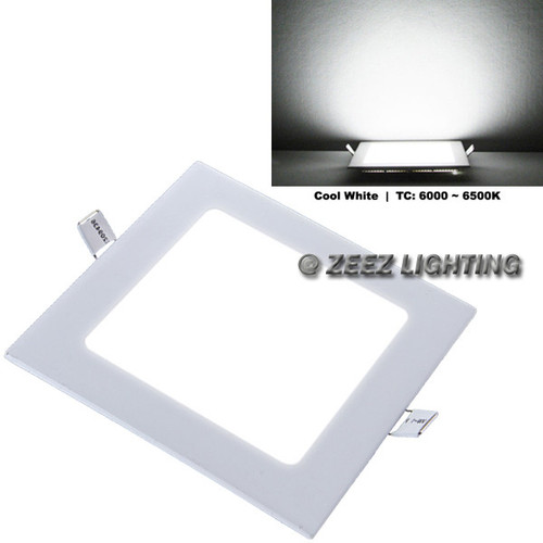 ZEEZ Lighting - 18W 8" (OD 8.75" / ID 7.85") Square Cool White Dimmable LED Recessed Ceiling Panel Down Light Bulb Slim Lamp Fixture - 1 Pack