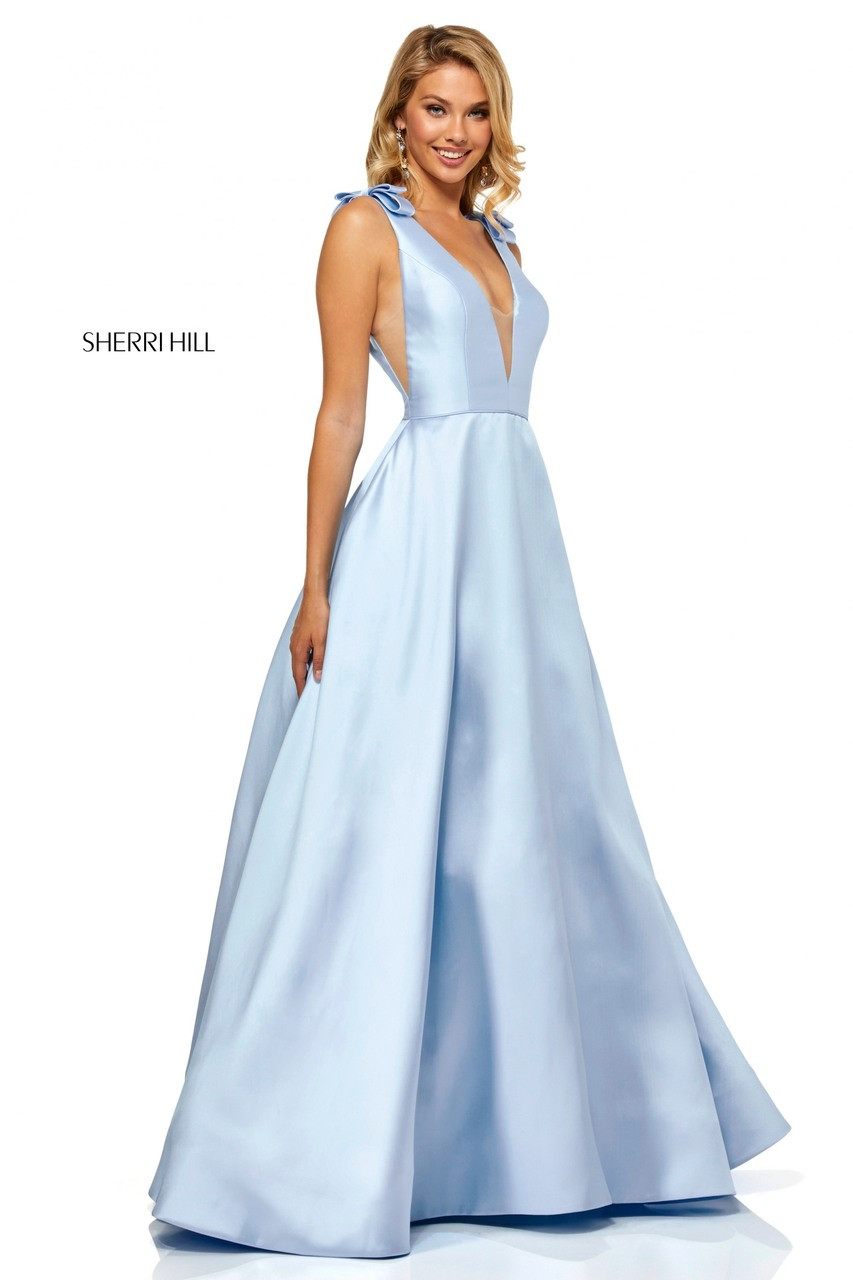 sherri hill light blue long dress