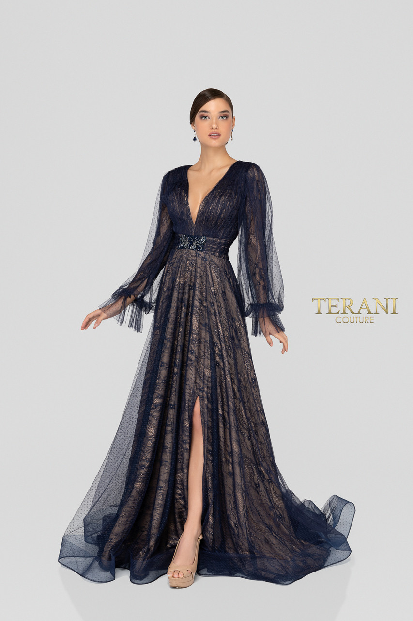 Terani couture long sleeve gown Clearance