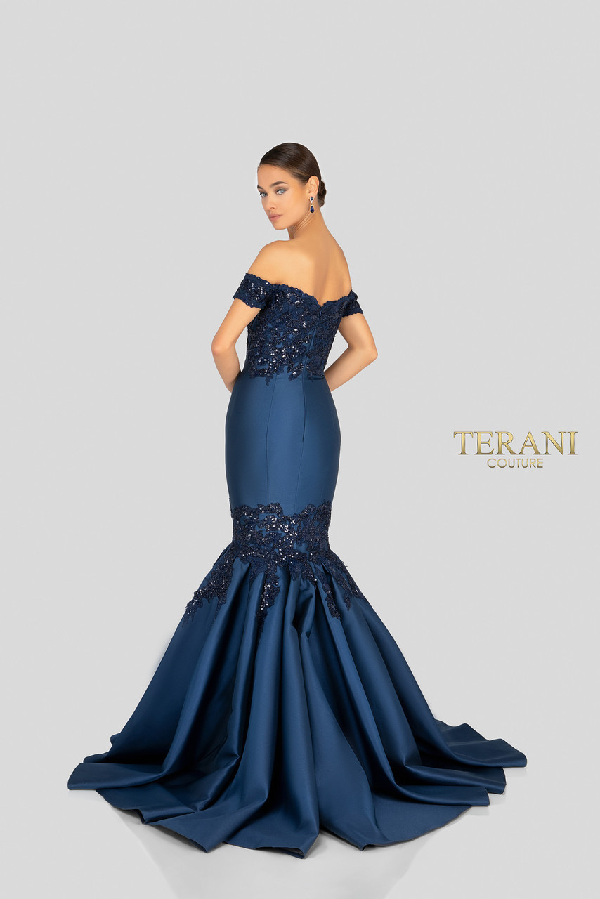 terani couture navy blue dress