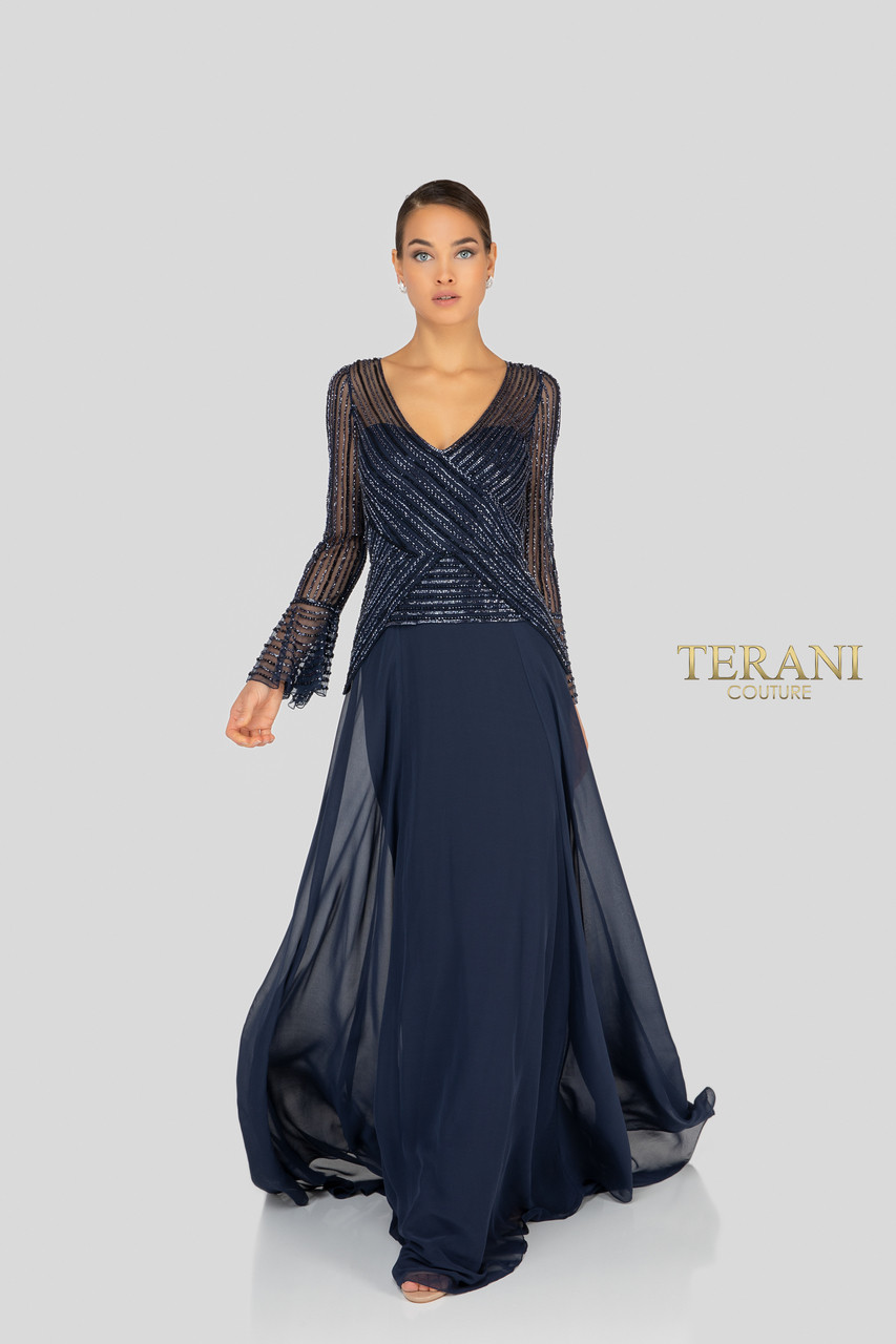 terani couture long sleeve gown