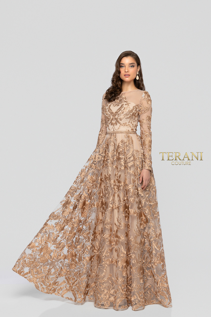 terani couture long sleeve gown