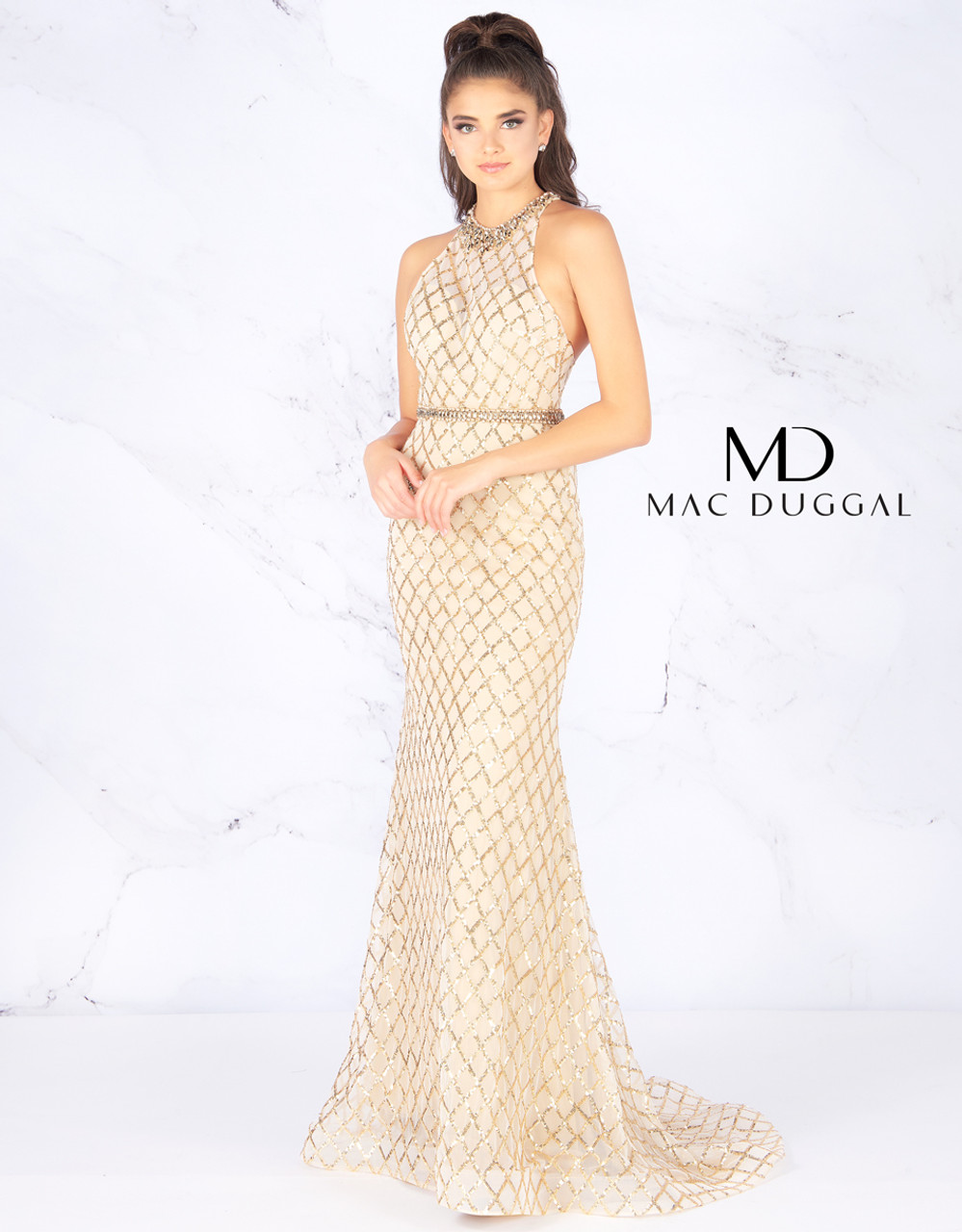 mac duggal gold gown