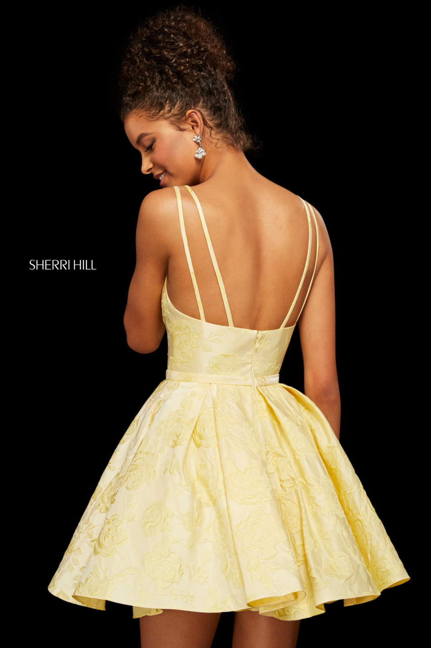 sherri hill yellow short dress
