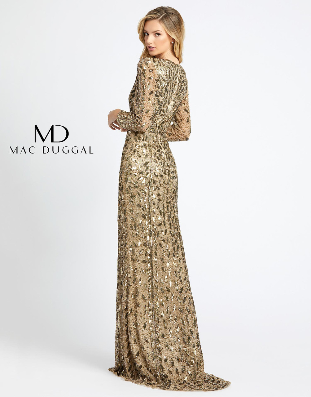 mac duggal gold gown