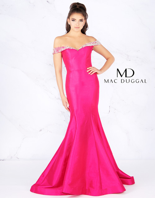 off the shoulder tiered ball gown mac duggal