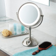 Conair BE103WH 8.5" Lighted Vanity Mirror 1X-5X Magnification Satin Nickel