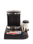 Brew Station In-Room Coffee Tray with Front and Side Condiment Slot, Coffee Station 