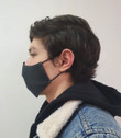 Leather Face Mask with Ear Loops, Black Butterfly