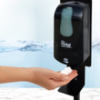 Hand Sanitizer Stand with Dispenser and Bilingual Sign, Black, Kit