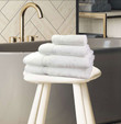 Oxford Forza Hand Towel with Dobby Border 16x30, 4 lb. 86% Cotton 14% Polyester,  White, 1 dozen