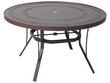 Round 42 Inch Dining Table Aluminum Verona Design with Umbrella Hole