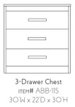 Abbot 3 Drawer Chest 30"W x 22"D x 30"H