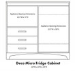 Deco 2 Drawer Micro Fridge Cabinet 48"W x 22"D x 43"H