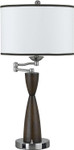 Hotel Table Lamp 30 Inch Brushed Steel and Expresso
