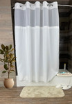 Hang2it Duo Poly Shower Curtain 72x74 with Window and Snap Away Liner