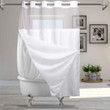 Oxford Shower Curtain Hookless 71x74 with Window, 100% Polyester, White, Case of 12