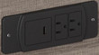 Power Unit (2) 110 Outlets (1) USB (1) USB-C Black Installed