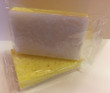 Scrubber Sponge Small, Individually Wrapped, 3 x 3, Yellow with White Scrubbing Pad, Case of 100 