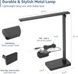 Lepro LED Desk Lamp with USB Charging Port Dimmable Black