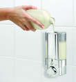 Better Living 76140 AVIVA I Shower Soap Dispenser, Translucent Bottle, Chrome