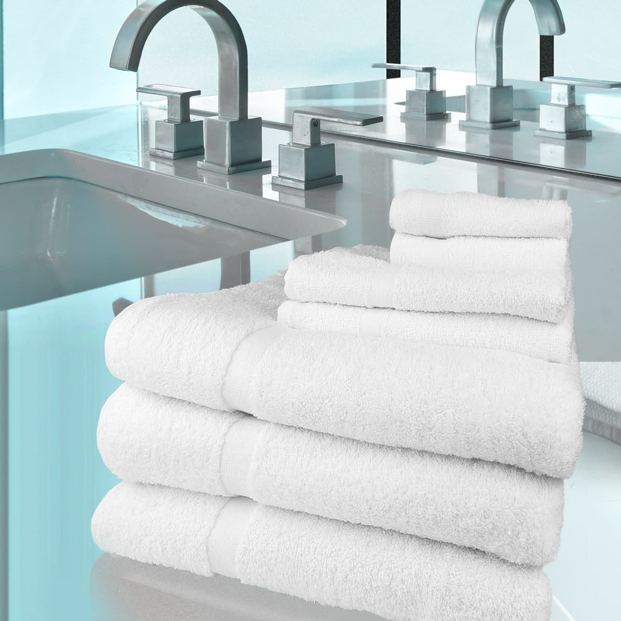 27X54-Wholesale White Bath towels 100% Cotton