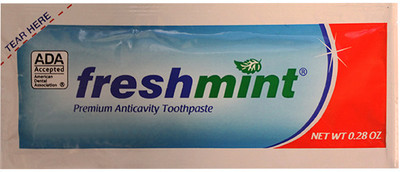 Freshmint Premium Anticavity Toothpaste Packet .28 oz Box of 250 ADA Approved, 250 Packs
