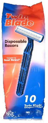 Twin Blade Long Handle Razor with Lubricating Strip, Case of 720