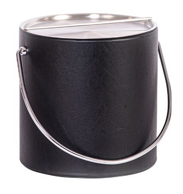 3 Qt. Round Ice Bucket, Brushed Chrome Lid and Handle, Case of 6