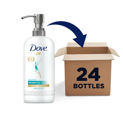 Dove Moisture Shampoo 240ml Pre-filled Bottle with Pump, Case of 24