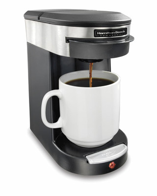 Hamilton Beach Commercial 1-Cup Pod Coffee Maker, Black and Stainless Steel