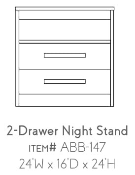 Abbot 2 Drawer Nightstand 24"W x 16"D x 24"H