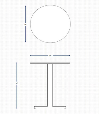 Activity Table 24" Round with Metal Pedestal Base