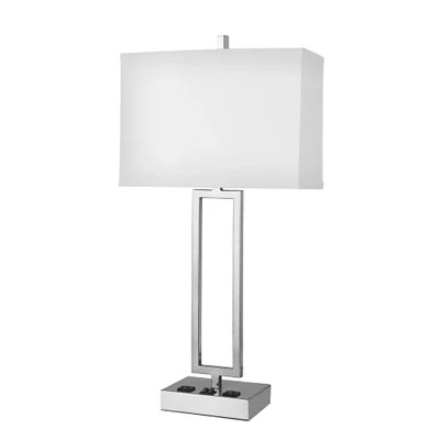 Gatsby Twin Table Lamp with 2 Outlets
