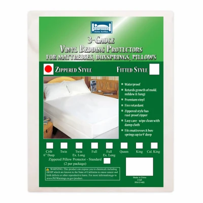 Bargoose 3 Gauge Vinyl Zippered Mattress Protector, Case of 6