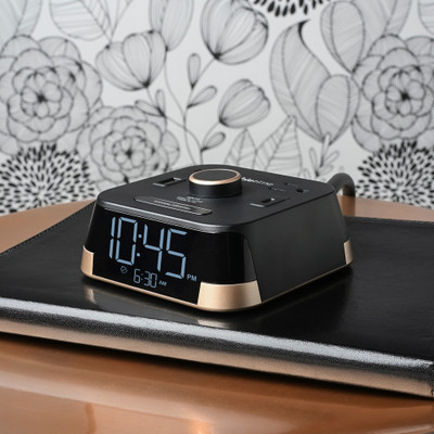 Brandstand CubieTime Hotel Charging Alarm Clock, Black – Case of 6