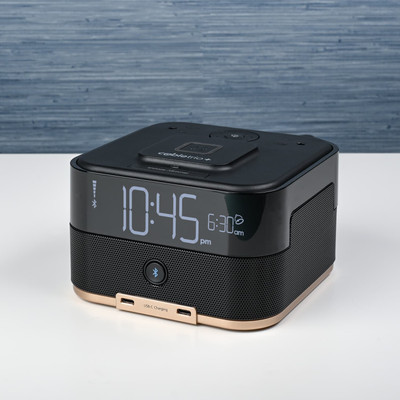 Brandstand CubieTrio+ Bluetooth Hotel Alarm Clock, Wireless Charging, Black - Case of 6