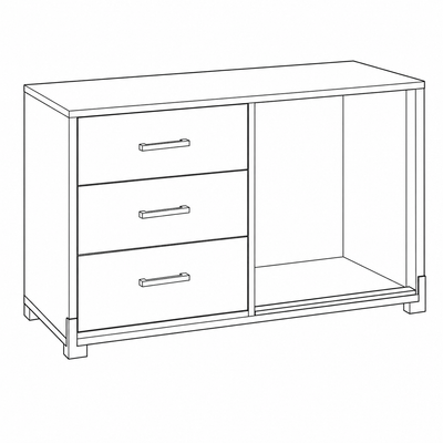 Edison Custom 3 Drawer Refrigerator Cabinet 48"W x 20"D x 30"H