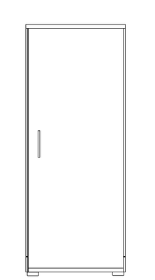 Edison Custom Wardrobe Cabinet 1 Door with Hanging Rod and Shelf 21"W x 20"D x 72"H