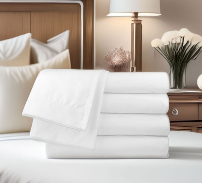 Oxford Ultra T400 Sateen 100% Cotton Flat Sheet 120 x 125 King, 1 Dozen