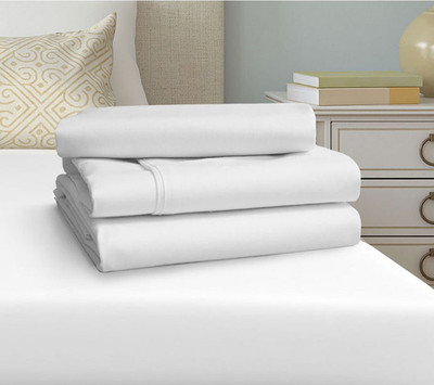 Oxford T400 Cotton Blend Queen Flat Hotel Sheets 104" x 125" – Case of 12
