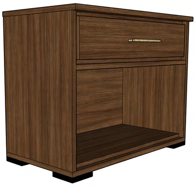 Barron 1 Drawer Nightstand 30"W x 16"D x 24"H