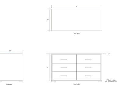 Barron 6 Drawer Chest 48"W x 24"D x 30"H