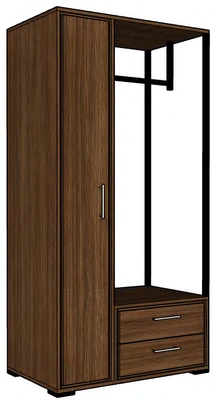 Barron Open Closet / Wardrobe with Metal Frame 39"W x 24"D x 77"H