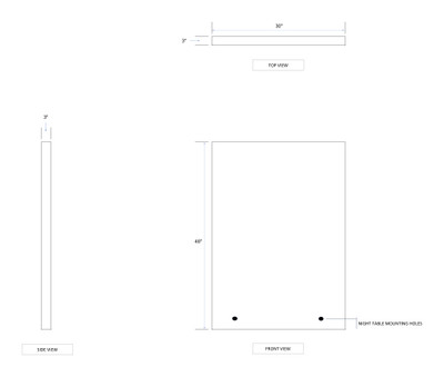 Barron 30 Inch Wide Wall Table Panel - 48 Inch Height