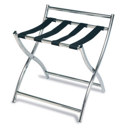 Luxury Metal Luggage Rack, Stainless Steel, Black Straps, Price Per Each, 6 Per Case